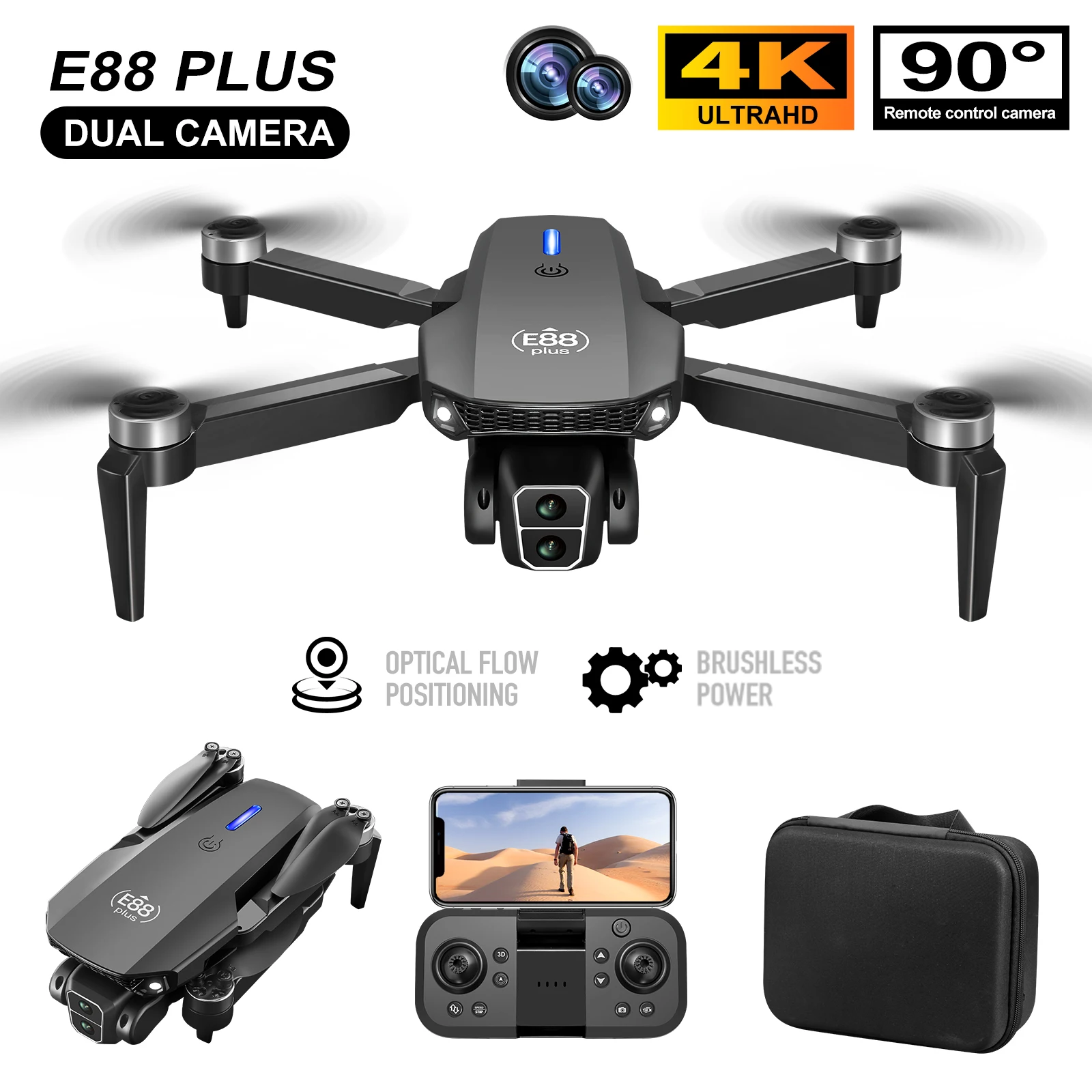 Drone Cinematic - طائرة بدون طيار E88 Plus Quadcopter